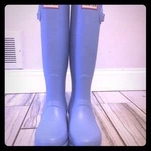 Baby blue Hunter rain boots
